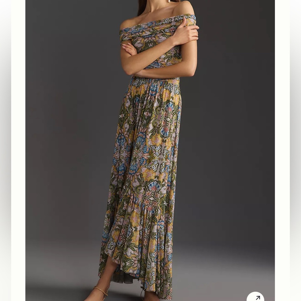 Misa Los Angeles Multicolor Off-Shoulder Floral Maxi Dress